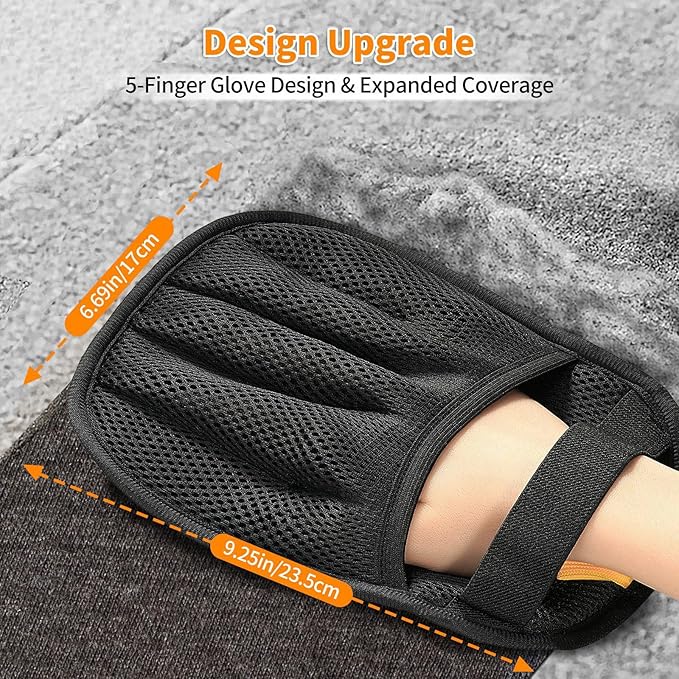 Mejreiik Pet Hair Removal Glove,Magic Brush Pet Hair,Five-Finger Electrostatic pet Hair Remover Glove,Laundry/Couch/Carpet/Car Seat for 2025 New Reusable Magic Brush Cat & Dog Remover Tool