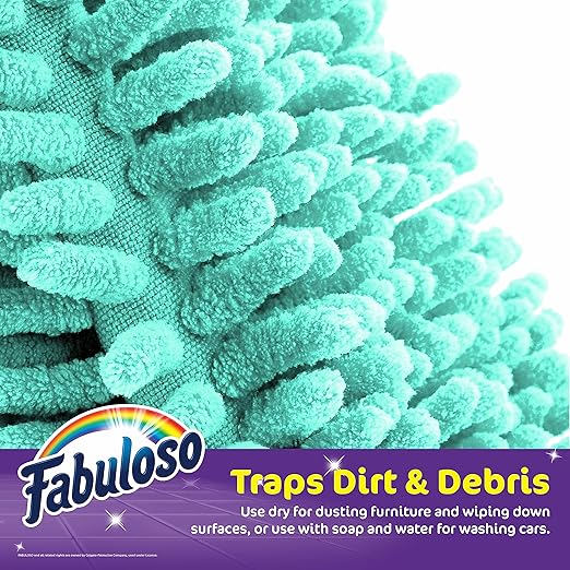Fabuloso Microfiber Cleaning Mitt, Teal, One Size Fits All - Lint-Free, Scratch-Free Glove for Surfaces and Furniture - Dustless Hand Cloth for Bold & Bright Experience