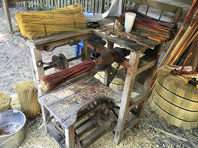 The Homestead Farmhouse Broom - Handmade in The Arkansas Delta This All Natural Broomcorn Broom is Well Suited for Your Farmhouse, Lobby or barn. Can be Used Both Indoors and Outside.